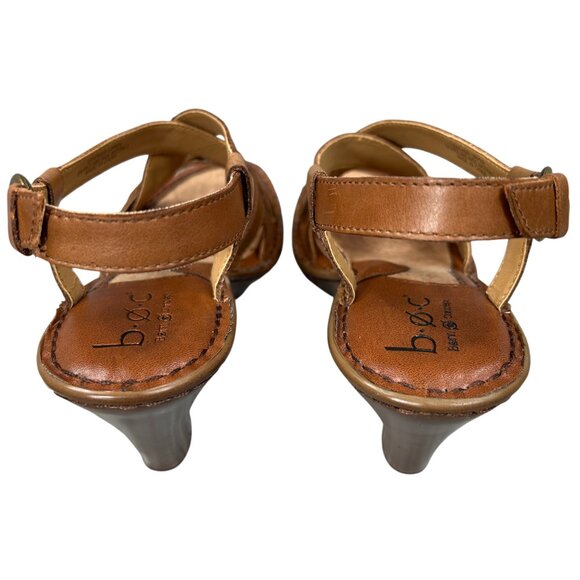 b.o.c. Born Concepts Brown Slingback Strappy Leather Sandals Size 8 - Picture 8 of 13